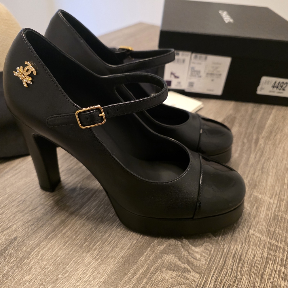 Chanel Mary Jane Black Pump  Brand New, Size 38 Chanel Black Women's Heels